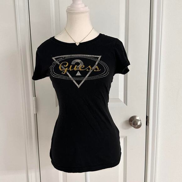 Guess Women’s Size Small Full Length Vintage Fitted Baby Tee - Picture 1 of 5
